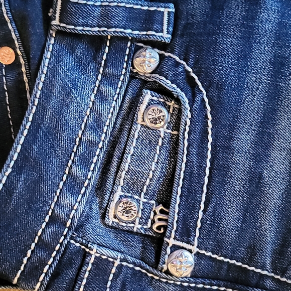 Miss Me Red Patch Signature Skinny Jeans Size 26 - Picture 11 of 16